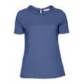 T-Shirt mit Bubikragen, rauchblau, Gr.48/50