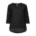 Sweatshirt in 2-in-1-Optik, schwarz, Gr.44/46