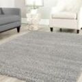 Shaggy Teppich Farbe Hochflor Langflor Teppiche Modern Uni Farben ,Grau, ø 120 cm Rund