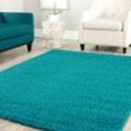 Shaggy Teppich Farbe Hochflor Langflor Teppiche Modern Uni Farben ,Turkis, 120x170 cm