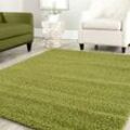 Shaggy Teppich Farbe Hochflor Langflor Teppiche Modern Uni Farben ,Grün, 150 cm Quadrat