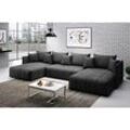 Furnix - U-Form-Sofa asvil Wohnzimmersofa mit Schlaffunktion und Bettkasten EN25