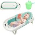 Tolletour - Baby Badewanne Babywanne Kinder Faltbare klappbar Baden Sicher 3 in 1 0-6 Jahre mit Standfüßen Tragbare mit Sicherheitsnetz Thermometer