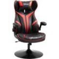 Vinsetto - Gaming Stuhl ergonomischer Computerstuhl mit Wippfunktion Drehstuhl höhenverstellbar Stahl Schwarz+Rot 67 x 70 x 106-112 cm