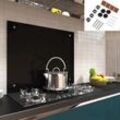 Küchenrückwand Spritzschutz Fliesenspiegel Küche Wandschutz Glas 6mm esg Schwarz - 100x60CM