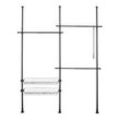 WENKO Teleskop-Garderobe Herkules Duo 50631100 schwarz Metall 164,0 - 215,0 x 165,0 - 300,0 cm