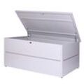 Gartentruhe MCW-J56, Aufbewahrungsbox Auflagenbox Truhe, Wasserdicht Metall Edelstahl 69x185x85 783l ~ hellgrau