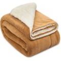 Sherpa Decke Alina 200cm, 150cm, Beige/Weiß - Beautissu