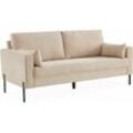 Sweeek - 3-Sitzer-Sofa mit Cordbezug, Cord, Beige