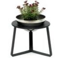 Blumenhocker Metall mit Topf Schwarz Silber 18 cm Blumenständer 96091 s Blumensäule Modern Pflanzenständer Pflanzenhocker - Dandibo