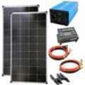 Solartronics - Komplettset 2x130 Watt Solarmodul 1000 Watt TS1000 Spannungswandler 20A Laderegler Inselanlage