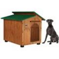 Hundehütte Hundehaus Hundehöhle Hundebox Aus Holz Massiv Wetterfest Echtholz made in italy Mod. Alpi e - Deutsche Dogge mit 'thermovorhang'