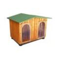 Original Legno Italia - Hundehütte Hundehaus Hundehöhle Hundebox Aus Holz Massiv Wetterfest Echtholz made in italy Mod. Oasi Di - Doppeltem Eingang