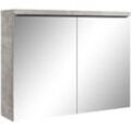 Spiegelschrank Paso 80cm Beton Grau - Schrank Spiegelschrank Spiegel Badezimmer Badmöbel-Set Hängeschrank Badschrank