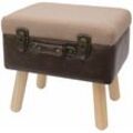 Sitzhocker Koffer mit Stauraum im Vintage-Design, 40 x 32 x 39 cm, Klassik - HMF