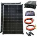 Solartronics - Komplettset 2x100Watt 12Volt 1000mm Spannungswandler 1000W 20A Laderegler gelb Inselanlage