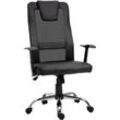 Vinsetto - Bürostuhl Drehstuhl höhenverstellbar Chefsessel Schreibtischstuhl ergonomisch pu schwarz 66 x 73 x 108-118 cm