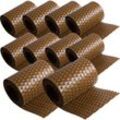 10 x Poly-Rattan Sichtschutzstreifen 19x255 cm Hellbraun für Doppelstabzaun Doppelstab Matten Flechtzaun