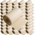 Eci Tools - 50 x Poly-Rattan Sichtschutzstreifen 19x255 cm Creme für Doppelstabzaun Doppelstab Matten Flechtzaun