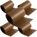 5 x Poly-Rattan Sichtschutzstreifen 19x255 cm Hellbraun für Doppelstabzaun Doppelstab Matten Flechtzaun