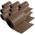 10 x Poly-Rattan Sichtschutzstreifen 19x255 cm braun für Doppelstabzaun Doppelstab Matten Flechtzaun