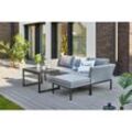 Lounge Set Arona Sitzgruppe Garten Möbel Alu Grau Stuhl Tisch Sofa - Primaster