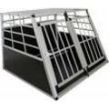 Alu Hundetransportbox – Auto Hundebox robust & pflegeleicht, Gittertür verschließbar, Aluminium Transportbox für Hunde - Größe xl - 96×91×70 cm