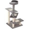 Pawhut - Kletterbaum Katzenbaum Spielbaum Katzenkratzbaum Treppe 5 Schichte Beige Grau 48,5 x 48,5 x 100 cm (LxBxH)