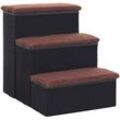 Haustiertreppe Katzentreppe Hundetreppe Faltbar 3 Stufen Tiertreppe mit Stauraum für Katzen und Hunde mdf Schwarz 40 x 54 x 48 cm - Pawhut