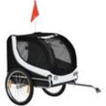 Hundeanhänger Fahrradanhänger Hundetransporter Hunde Fahrrad Anhänger Weiß+Schwarz 130 x 73 x 90 cm - Pawhut