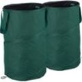 Laubsack selbstaufstellend, 2er-Set, Gartenabfallsack Pop-Up, 120 l, Gartensack selbststehend, ∅: 44 cm, grün - Relaxdays