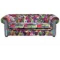 Beliani - Sofa Bunt Polsterbezug 3-Sitzer Chesterfield Stil Glamourös Wohnzimmer