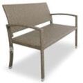 Casaria - Gartenbank Wetterfest Polyrattan UV-beständig 320kg Belastbar Garten Terrasse Balkon Bank Balkonbank Gartenmöbel 122x58x87cm 2-Sitzer creme