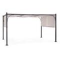 Pavillon Pergola 4x3 m mit anthrazit lackiertem Stahlgestell und grauem Tuch - Cedro