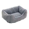 Hundebett Hundekissen Hundekorb Haustierbett Tierbett Hundesofa Hellgrau/Grau 75x60x19 cm