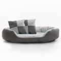 Hundebett Hundekissen Hundekorb Haustierbett Katze Matte Hundesofa Grau/Hellgrau 150x120x25 cm