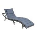 Estexo - Poly Rattan Sonnenliege Gartenliege xxl Strandliege Freizeitliege Relaxliege Anthrazit-Grau