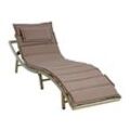 Poly Rattan Sonnenliege Gartenliege XXL Strandliege Freizeitliege Relaxliege Beige