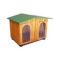 Original Legno Italia - Hundehütte Hundehaus Hundehöhle Hundebox Aus Holz Massiv Wetterfest Echtholz made in italy Mod. Oasi DiS - Doppeltem Eingang