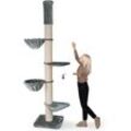 Happypet - Kratzbaum xxl deckenhoch 250-275 cm Premium Qualität für große Katzen mit Deckenspanner 18 cm Dicke Sisalstämme 45 cm Liegemulde geprüfte