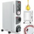 Kesser - lradiator - Elektrische Heizung 2500W Öl Radiator Elektroheizung Mobil Timer Lüfter Abschaltautomatik stufenlose Temperaturregelung