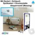 Hänge Dusch wc Taharet Bidet Toilette Vorwandelement Spülkasten + Ventil + AC90L - Weiß