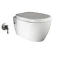 Taharet wc inkl. Softclose WC-Sitz Dusch-WC Hänge-WC Toilette mit Bidet-Funktion Tiefspülklosett Keramik Spülrandlos 510 x 363 mm - Aqua Bagno