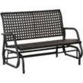 Outsunny - Polyrattan Schaukelbank 2-Sitzer Outdoor Terrasse Garten Loveseat Gartenschaukel mit Rückenlehne Sitzbank Parkbank Grau 70 x 120 x 84 cm