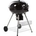 Beliani - Holzkohle-Kugelgrill Schwarz Stahl Rollbar mit Thermometer und Aschebehälter 2 Grillroste Ablagen Garten bbq Outdoor Ausstattung