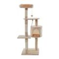 Kratzbaum Katzenbaum Katzenkratzbaum Kletterbaum Spielbaum für Katzen 112 cm XL Beige