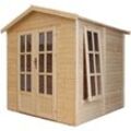 Gartenhaus Holz 4 m2 - H233 x 233 x 222 cm - Gerätehaus Holz Garten-Studio – Rote bituminöse Schindeln Timbela M351FB