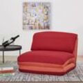 Schlafsessel MCW-E68, Schlafsofa Funktionssessel Klappsessel Relaxsessel, Stoff/Textil ~ orange/dunkelrot