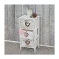 Kommode Sues, Schubladenkommode Schrank, 3 Schubladen mit Herzen 55x29x25cm, Shabby-Look, Vintage