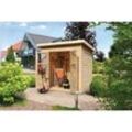 Karibu Gartenhaus "Kano 3" SET naturbelassenes Holz mit Dachbahn